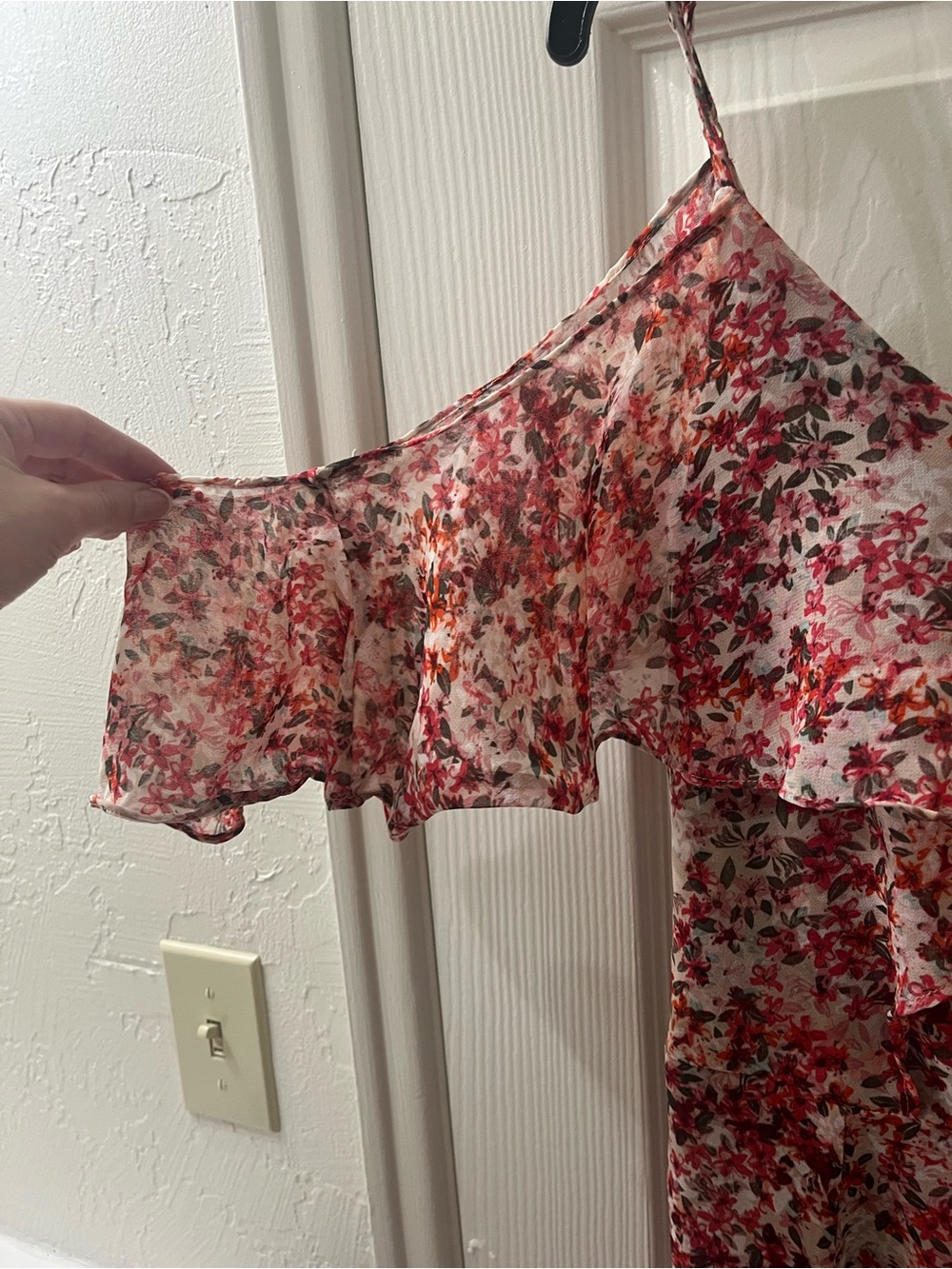 Floral Ruffle Spaghetti-Strap Dress - Picture 2 of 2